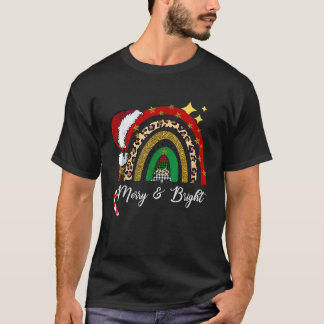 T-shirt Joyeux Et Lumineux Noël Femmes Filles Enfants Chri