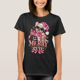 T-shirt Joyeux Et Mignon Boujee De Noël En Rose Pour Boule