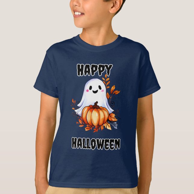 T-shirt Joyeux fantôme d'Halloween (Devant)