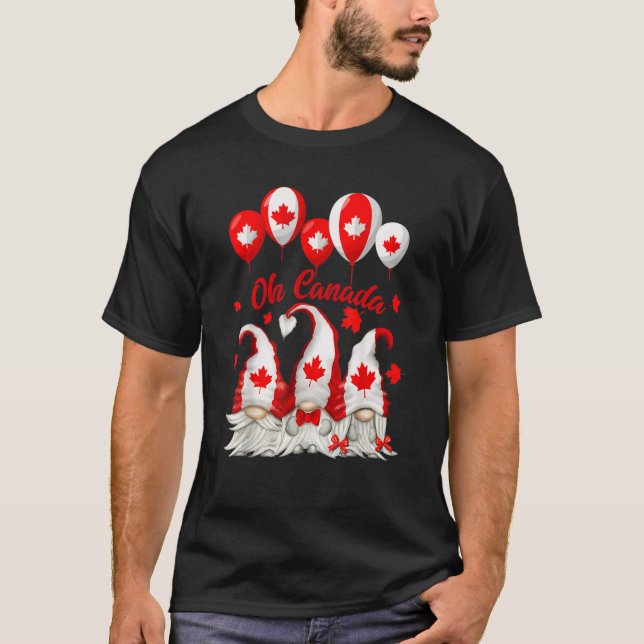 T-shirt Joyeux Feuilles de l'érable Gnome Patriotique de l (Devant)