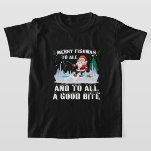 T-shirt Joyeux Fish Noël Poisson Drôle Pêcheur Xmas