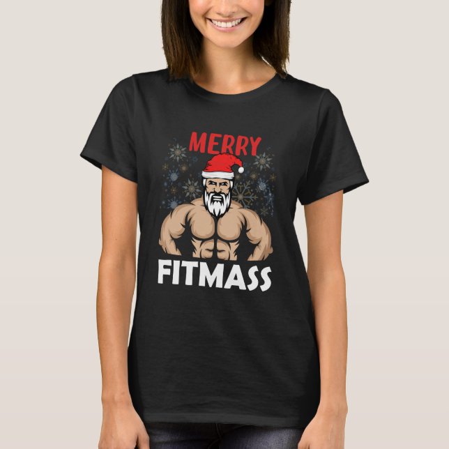 T-shirt Joyeux Fitmas Père Noël (Devant)