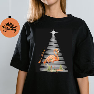 T-shirt Joyeux Flamant rose de Noël de Floride et arbre