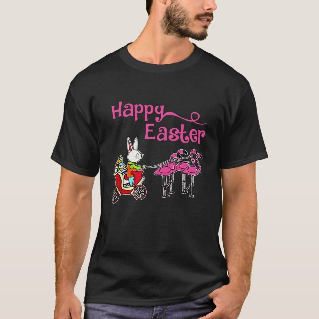 T-shirt Joyeux Flamant rose de Pâques (Devant)