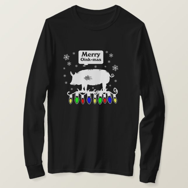 T-shirt Joyeux flocons de neige Oink-Mas (Design devant)