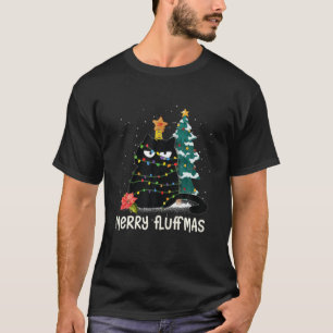 T-shirt Joyeux Fluffmas Funny Chat Noir Xmas Meowmas Catma