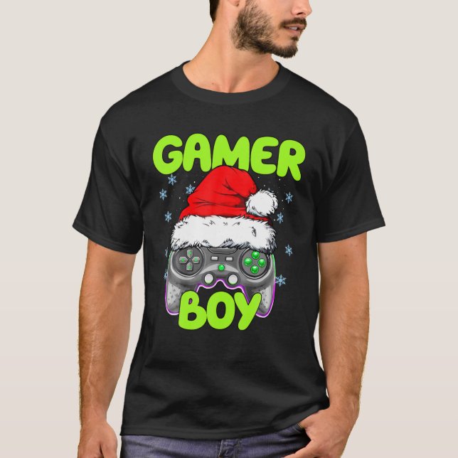 T-shirt Joyeux Gamemus Xmas Jeu Garçon Jeu de Noël Jeu Paj (Devant)