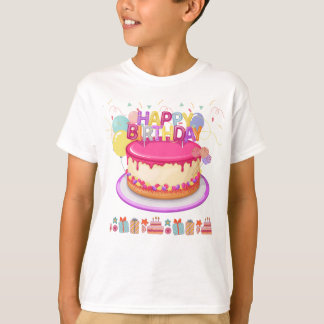 T-shirt Joyeux gâteau d'anniversaire
