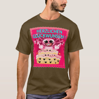 T-shirt Joyeux gâteau d'anniversaire Axolotl 1