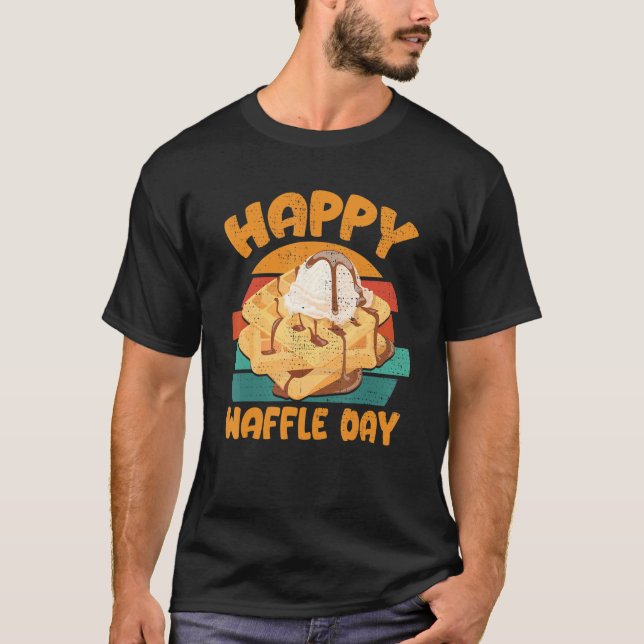 T-shirt Joyeux gaufre Jour Petit-Déjeuner gaufres (Devant)