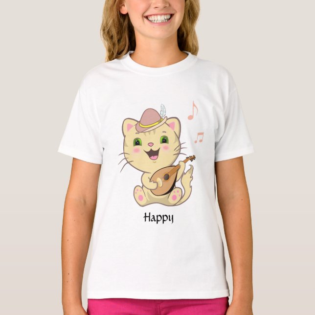 T-shirt Joyeux gingembre musical Tabby Kitty Cat (Devant)