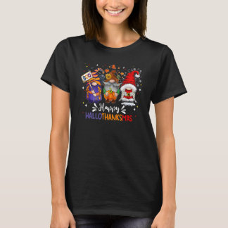T-shirt Joyeux Gnomes de Hallothanksmas Halloween Thanksgi