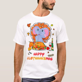T-shirt Joyeux Hallo Elephant Boire Vin Merci Cadeau
