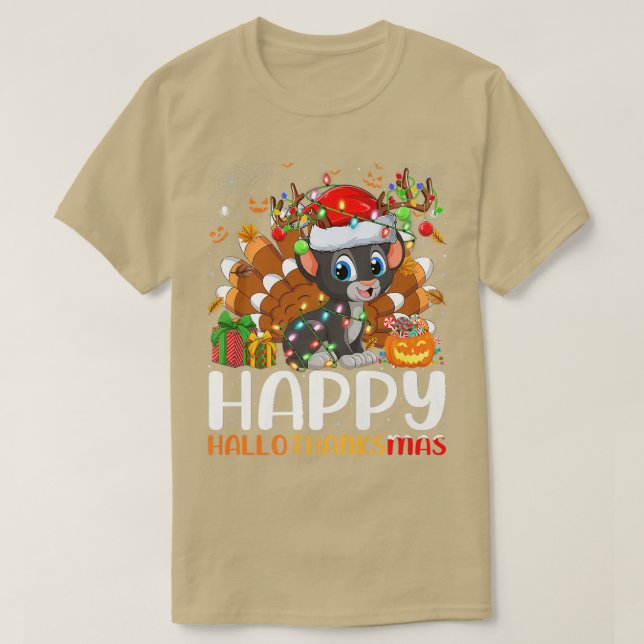 T-shirt Joyeux Hallomerci pour Noël à Panther Lover Hallow (Design devant)