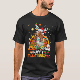 T-shirt Joyeux Hallothanksmas Basset Hound Chien Halloween