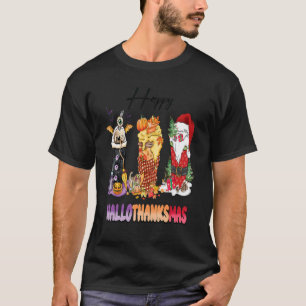 T-shirt Joyeux Hallothanksmas Café Latte Halloween Merci