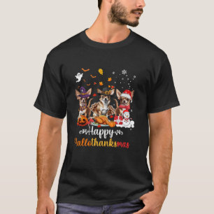 T-shirt Joyeux Hallothanksmas Chihuahua Chien Halloween Ch