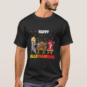 T-shirt Joyeux Hallothanksmas Dabbing Unicorne Turquie Pèr