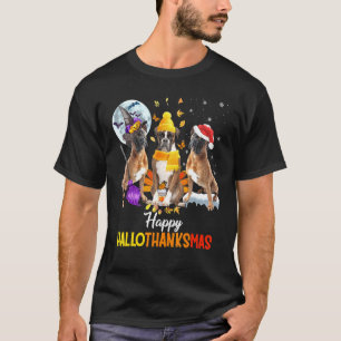 T-shirt Joyeux Hallothanksmas de Boston Terrier Chien Hall