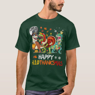 T-shirt Joyeux Hallothanksmas Dinosaur TRe Halloween Chris
