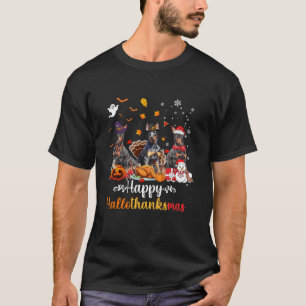 T-shirt Joyeux Hallothanksmas Doberman Chien Halloween Chr