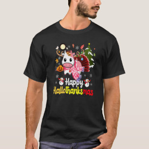 T-shirt Joyeux Hallothanksmas fraise vache Thanksgiving C