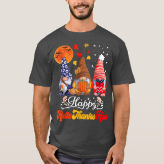 T-shirt Joyeux Hallothanksmas Gnomes Halloween Thanksgivin