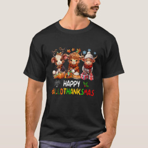 T-shirt Joyeux Hallothanksmas Halloween de la vache Highla