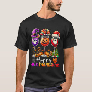 T-shirt Joyeux Hallothanksmas Halloween Thanksgiving Chris