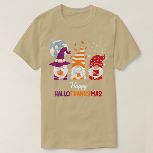 T-shirt Joyeux Hallothanksmas Halloween Thanksgiving Chris (Design devant)