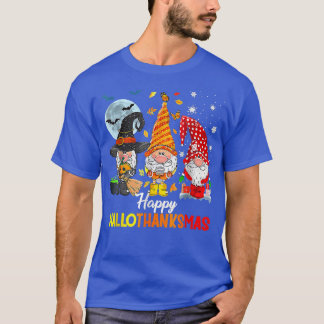 T-shirt Joyeux Hallothanksmas Halloween Thanksgiving Xmas