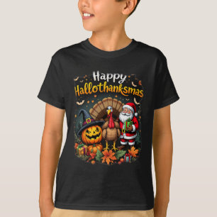 T-shirt Joyeux Hallothanksmas Pour Halloween Thanksmas Hol
