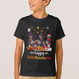 T-shirt Joyeux Hallothanksmas Rottweiler Chien Halloween C