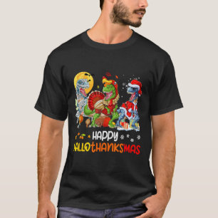 T-shirt Joyeux Hallothanksmas Thanksgiving Dinosaur T Rex
