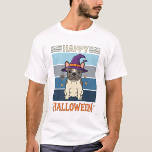 T-shirt Joyeux Halloween Bouledogue Français Sorcière Toil