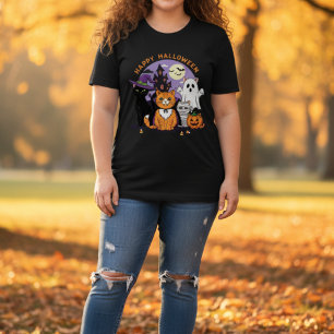 T-shirt Joyeux Halloween Chats-Éffrayant mignon Feline Tee