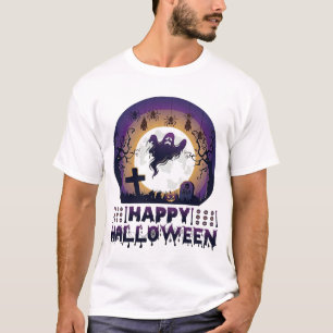T-shirt Joyeux Halloween Chauves-souris fantômes araignées
