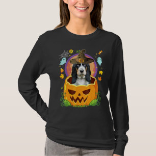T-shirt Joyeux Halloween Citrouille Basset Hound Chien Sor