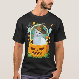 T-shirt Joyeux Halloween Citrouille Chat Japonais Queue de