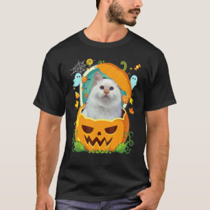 T-shirt Joyeux Halloween Citrouille Chat Turc Angora Sorci