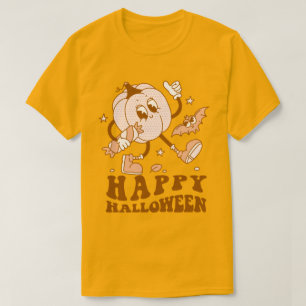 T-shirt Joyeux Halloween Citrouille de points de Polka ré