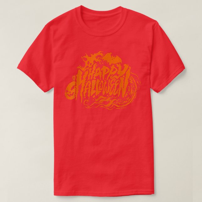 T-shirt Joyeux Halloween Citrouille Éffrayant TrickorTreat (Design devant)