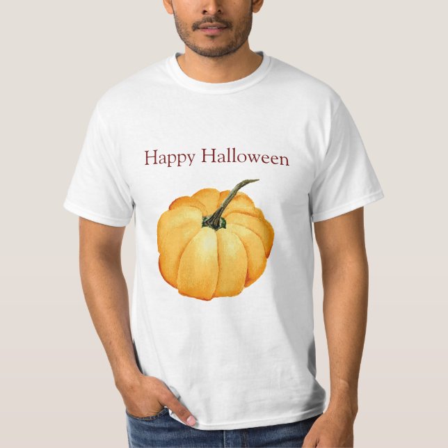 T-shirt Joyeux Halloween citrouille orange mignon (Devant)