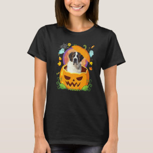 T-shirt Joyeux Halloween Citrouille St Bernard Chien Sorci