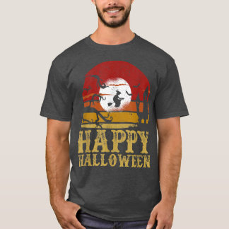 T-shirt Joyeux Halloween Drôle sorcière Bat Trick Ou Trait