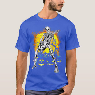 T-shirt Joyeux Halloween Drôle Squelette Jouer Pompe de Gu