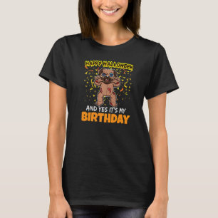 T-shirt Joyeux Halloween Et oui c'est mon anniversaire B j