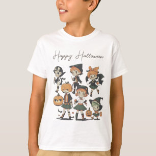 T-shirt Joyeux Halloween Illustration vintage d'enfants