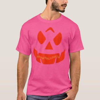 T-shirt Joyeux Halloween Jack O' Lantern Citrouilles Face