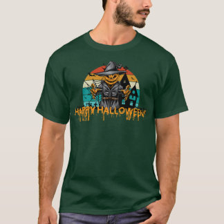 T-shirt Joyeux Halloween Jack O'Lantern sorcier Hommes fem